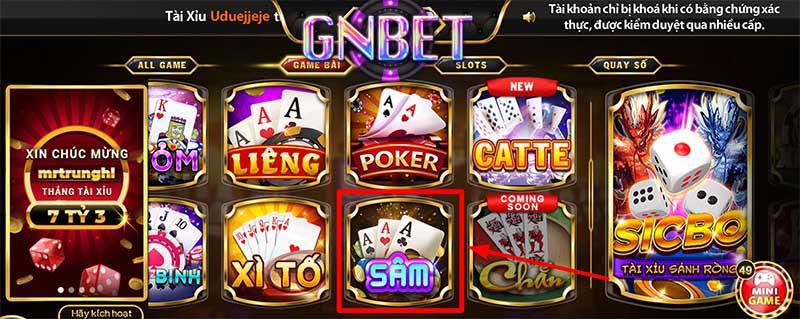 Chơi sâm lốc online Gnbet